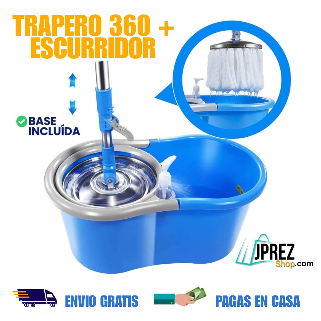 TRAPERO GIRATORIO 360° + BALDE ESCURRIDOR